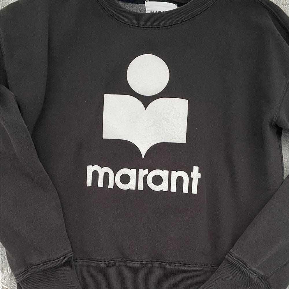 Isabel Marant Charcoal Sweatshirt with White Logo